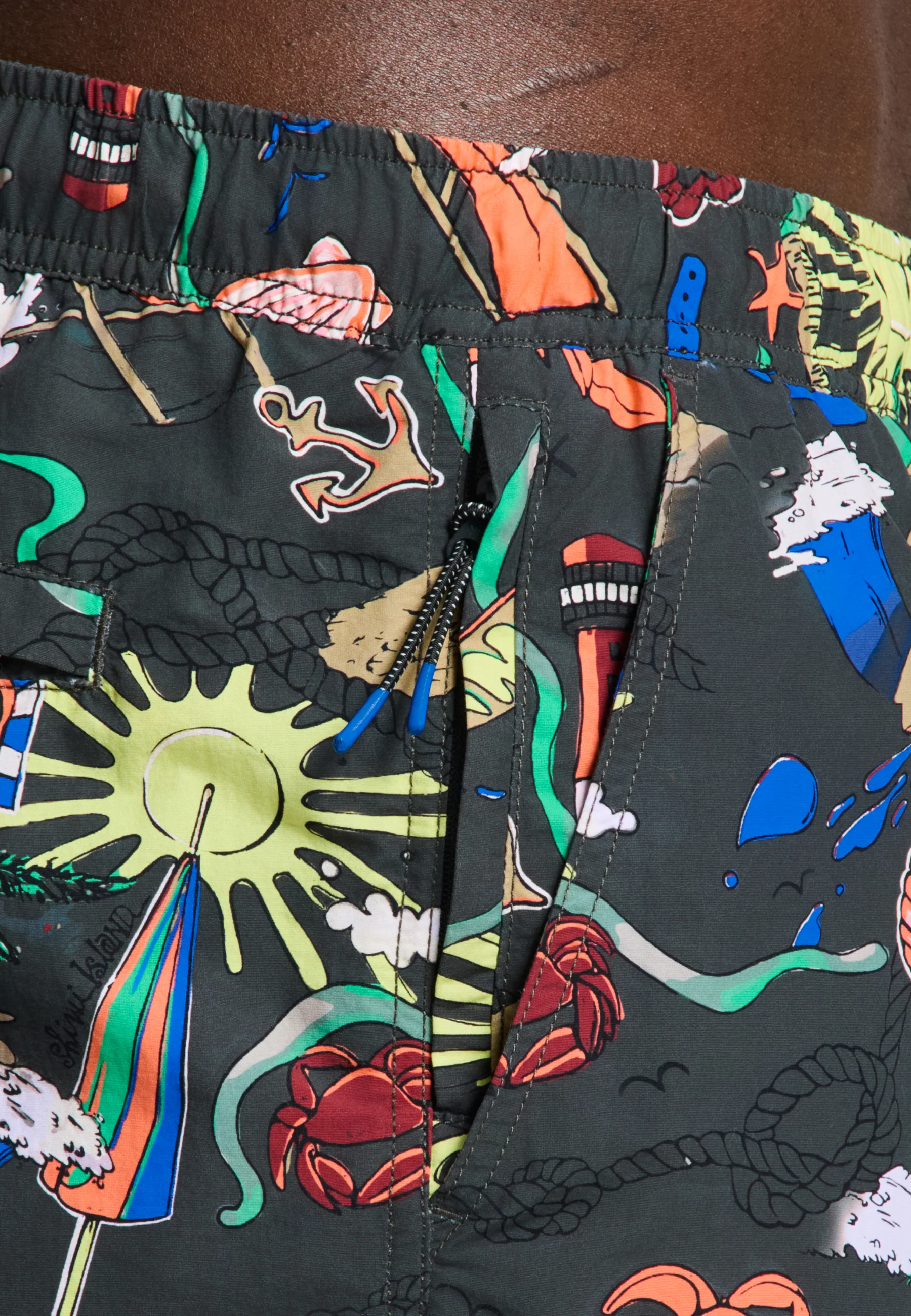 A-Dam x TSB - Nate Quick Dry swim shorts | black with print - Image 5
