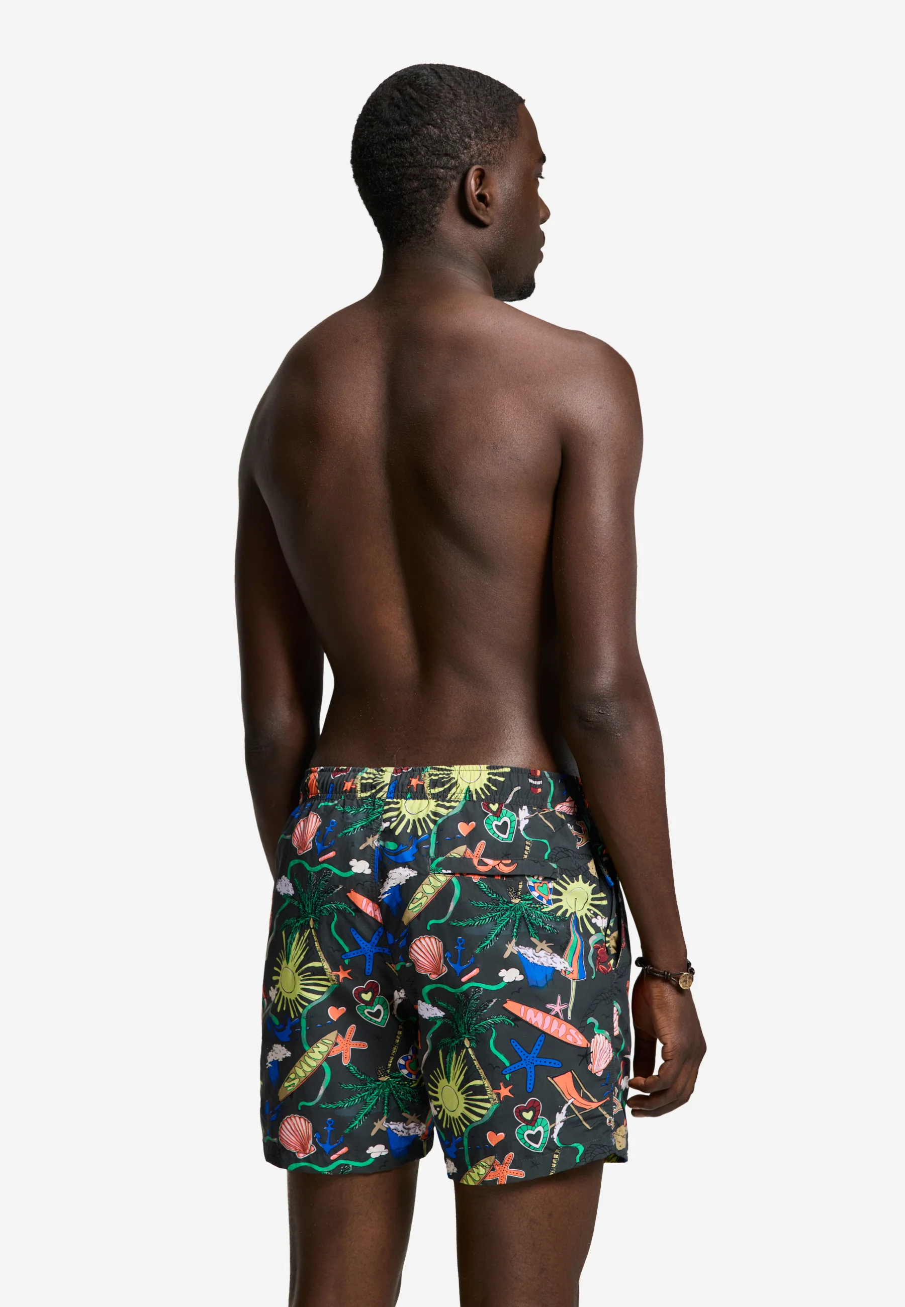 A-Dam x TSB - Nate Quick Dry swim shorts | black with print - Image 7