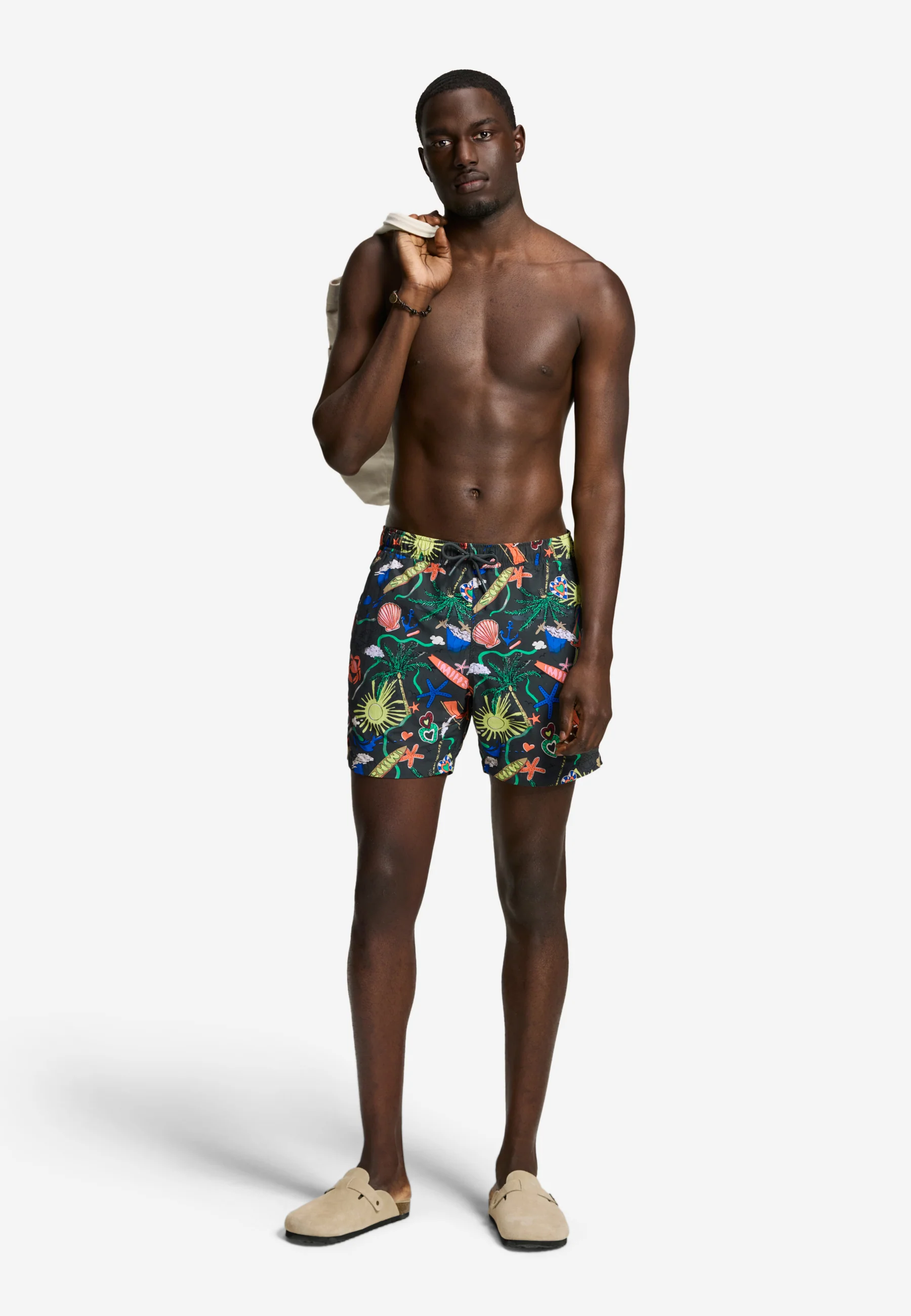 A-Dam x TSB - Nate Quick Dry swim shorts | black with print - Image 8