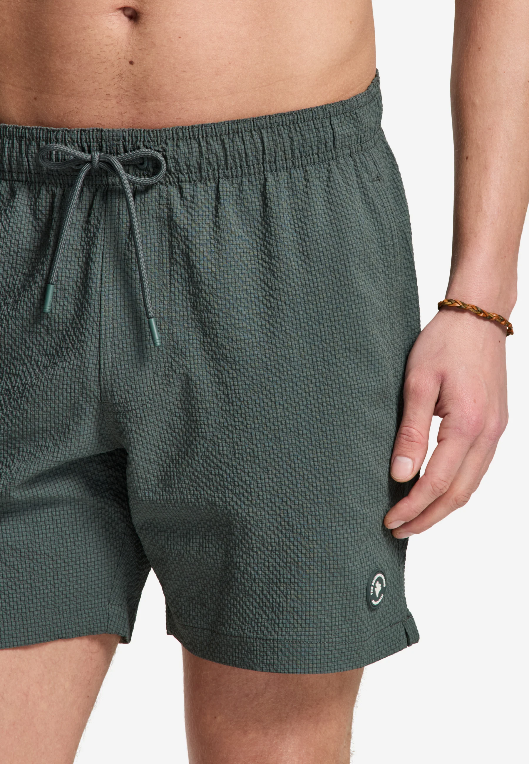 A-Dam x TSB - Pete swim shorts seersucker | green smokey - Image 3