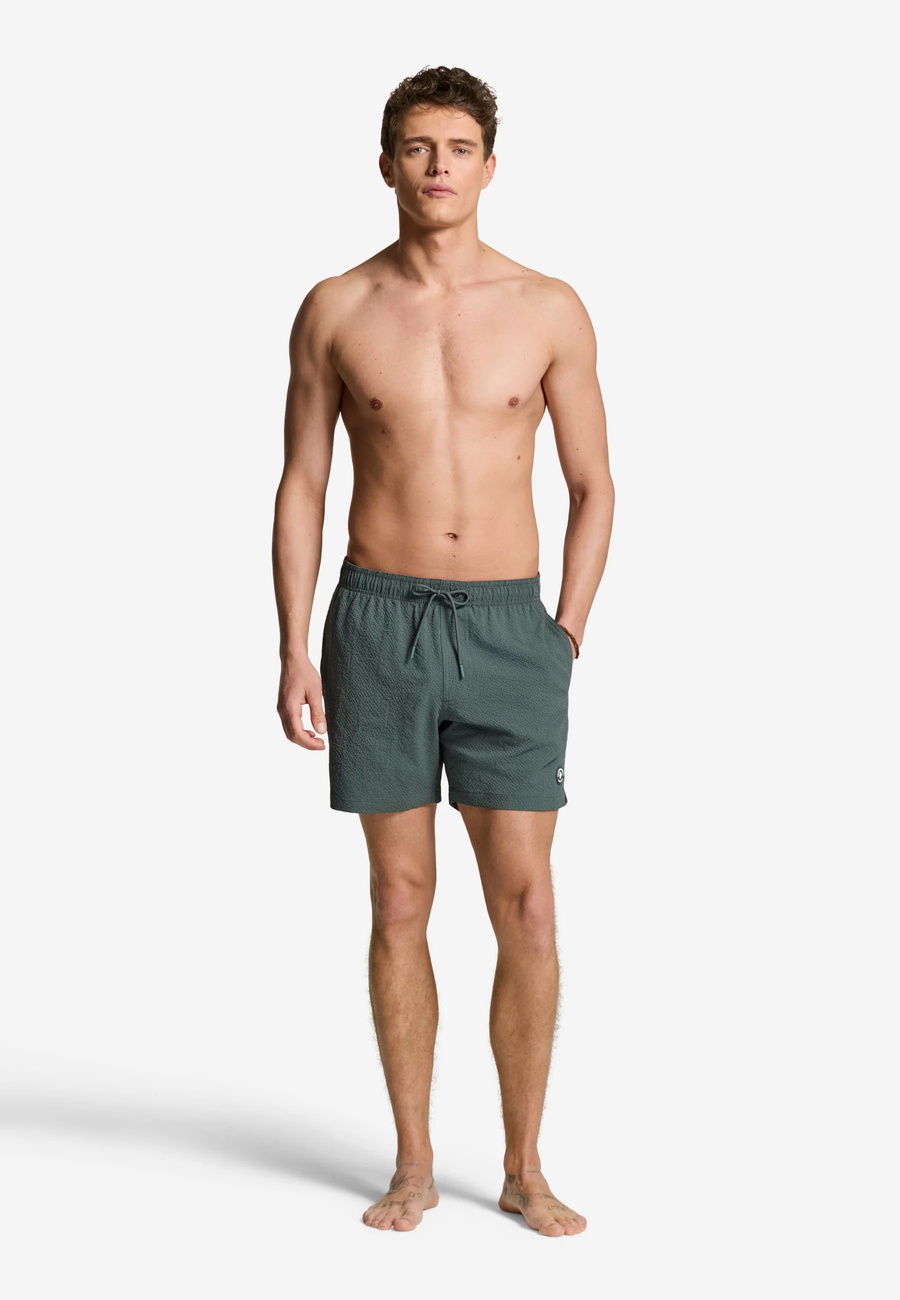 A-Dam x TSB - Pete swim shorts seersucker | green smokey - Image 6