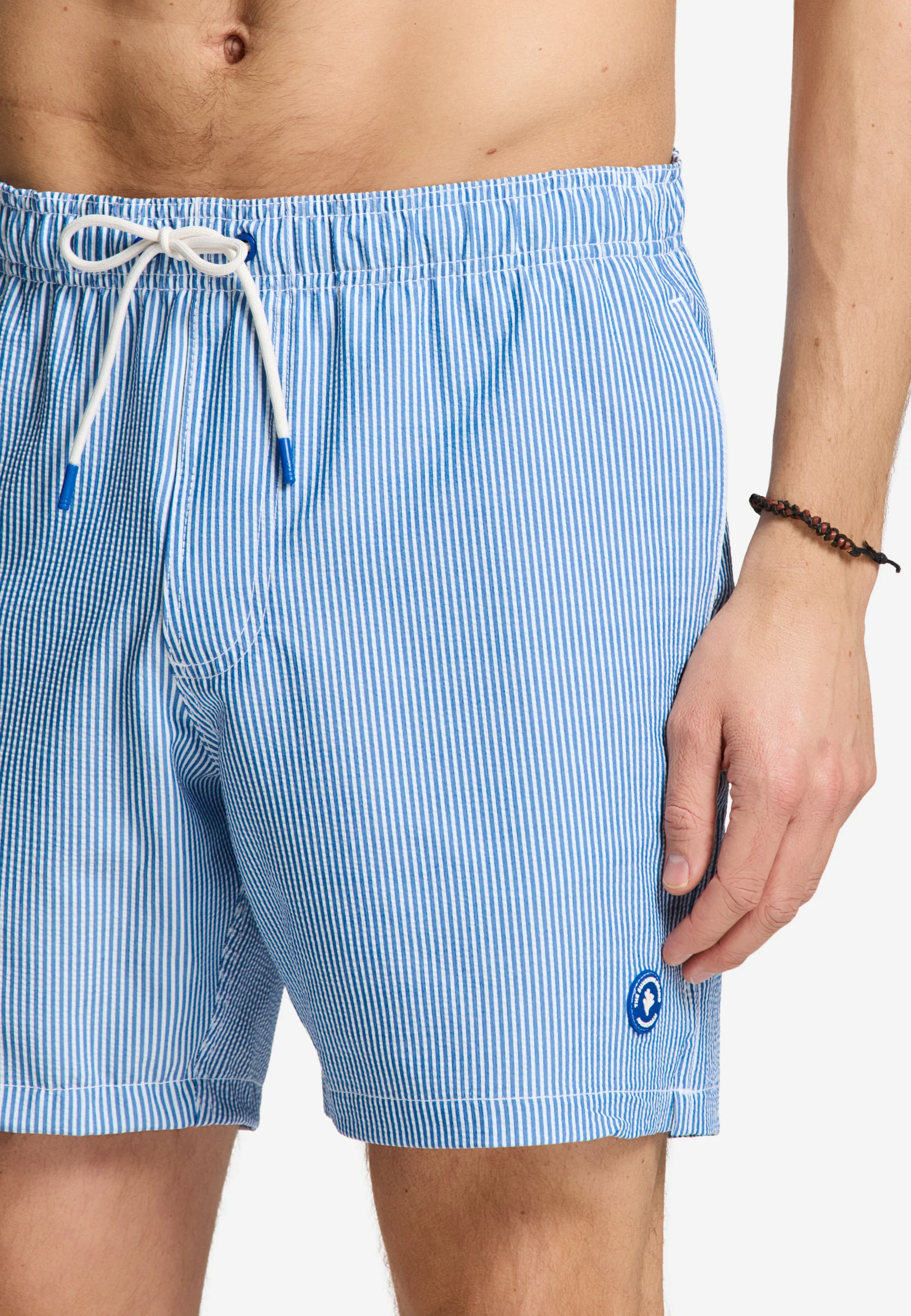A-Dam x TSB - Pete swim shorts seersucker | blue stripe - Image 3