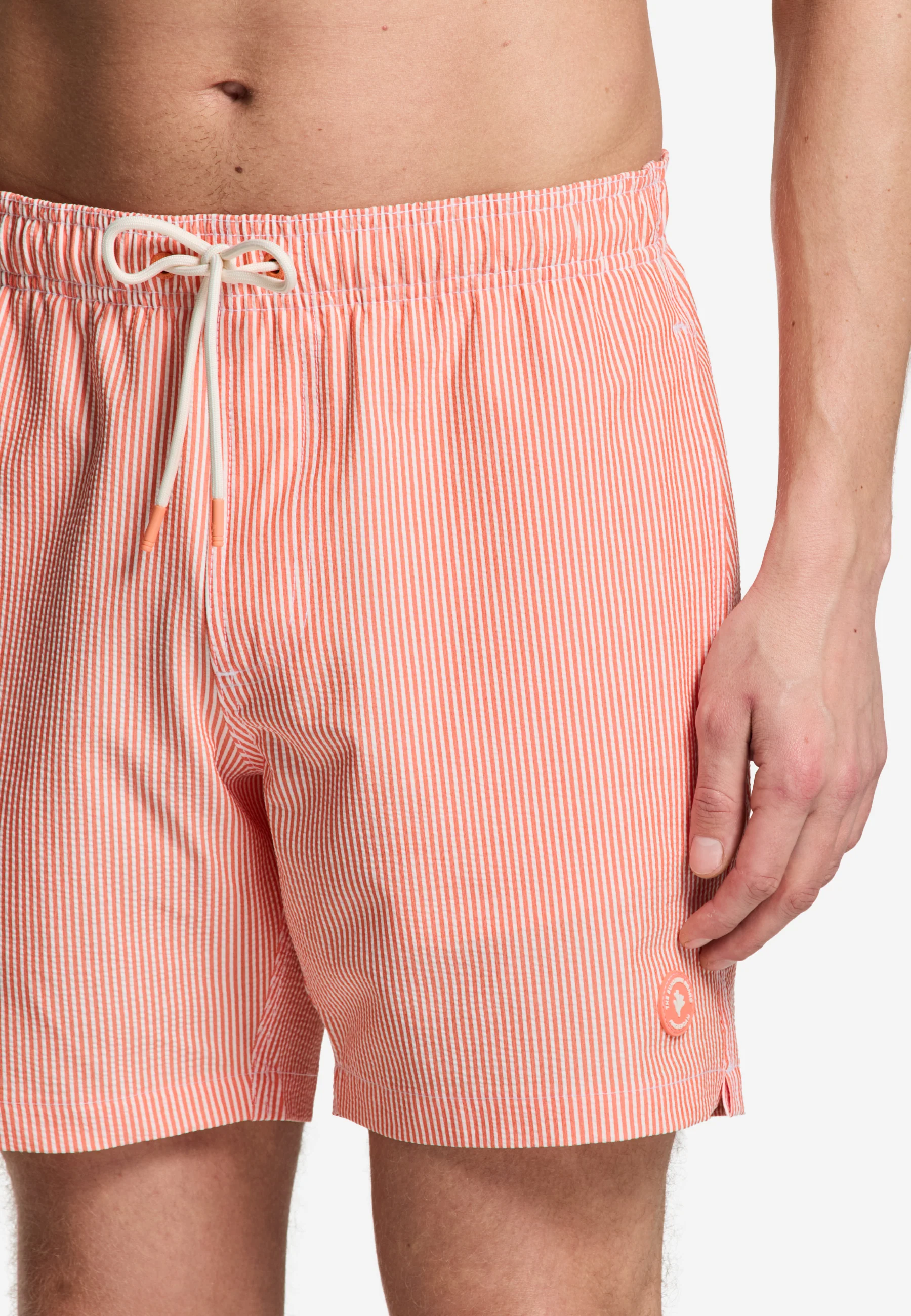 A-Dam x TSB - Pete swim shorts seersucker | orange stripe - Image 3