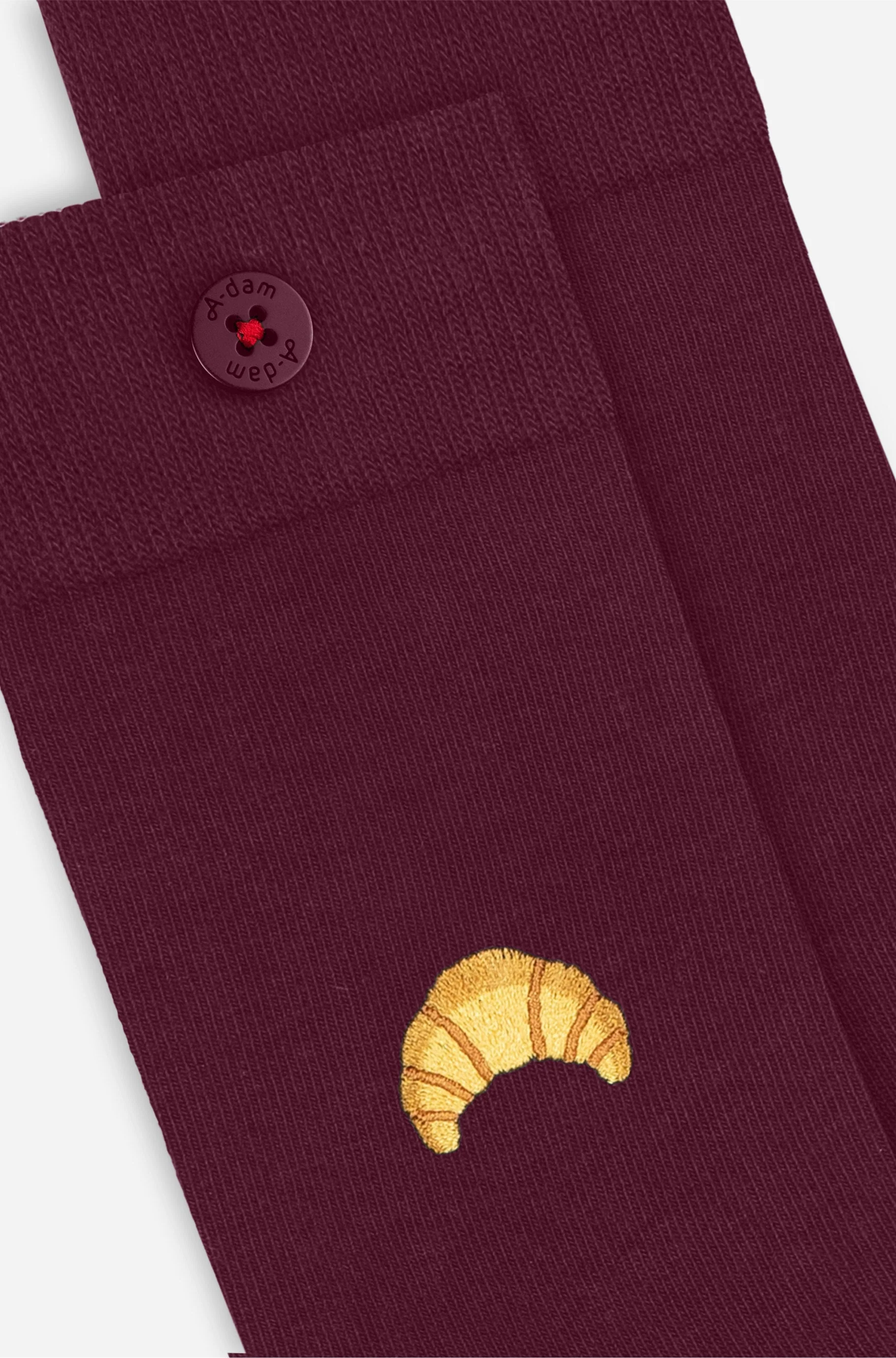 Casual Socks Croissant Burgundy - Image 2