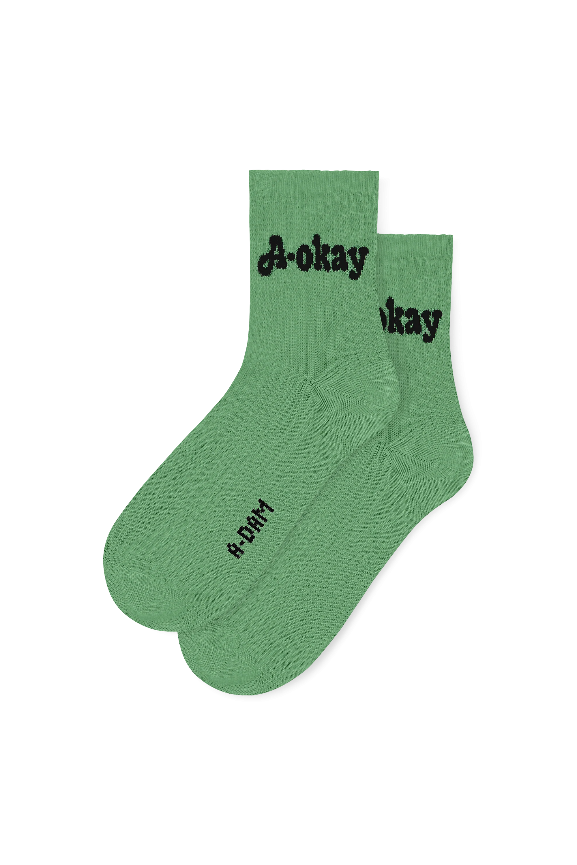Green A-okay Quarter Crew Socks - Image 3